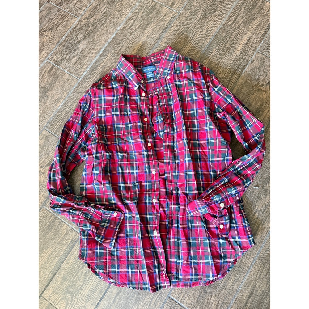 Ralph Lauren Kids XL 18-20 Red Plaid Cotton Button Down Shirt 323188095